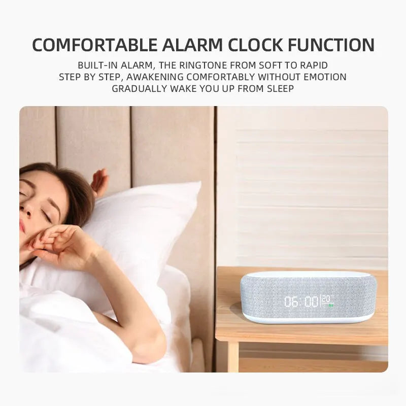 Wireless Charger Alarm Clock Time LED Light