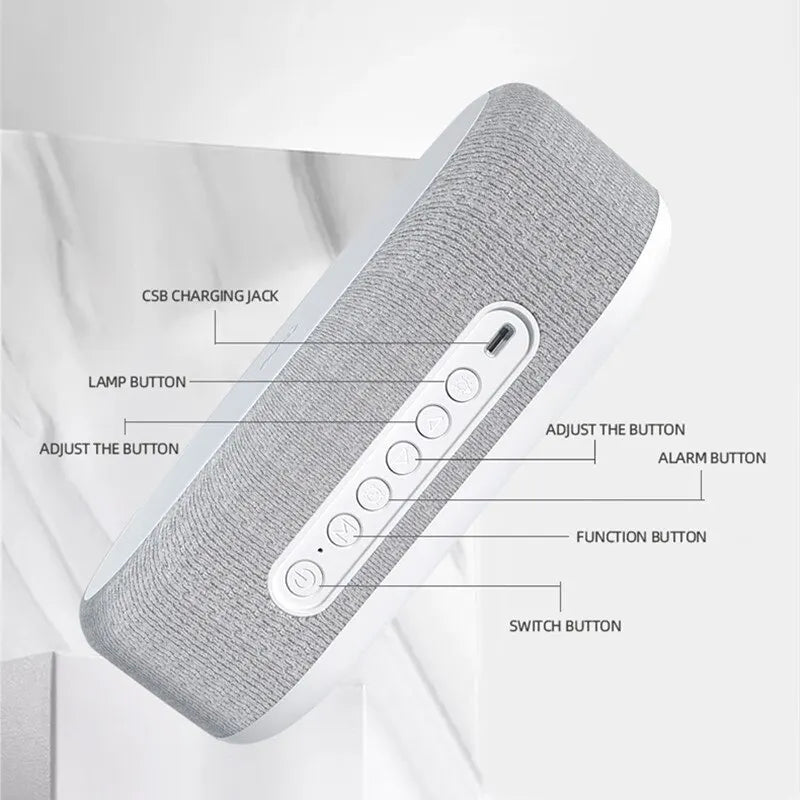 Wireless Charger Alarm Clock Time LED Light
